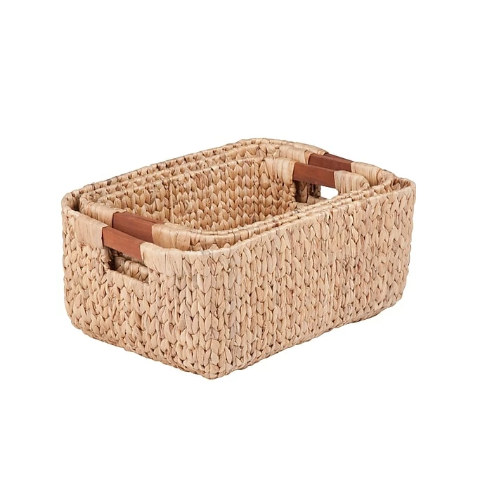 Honey-Can-Do Honey Can Do Rectangular Water Hyacinth Basket Set (STO-04465) 3 Honey-Can-Do Honey Can Do Rectangular Water Hyacinth Basket Set (STO-04465)